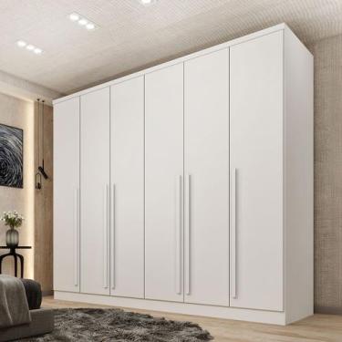 Imagem de Guarda-Roupa Casal Sevila 6 Portas 8 Gavetas Neve - Tcil Móveis, Branc