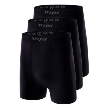 Imagem de Kit com 3 Cuecas Boxer Trifil 4411 Plus Size, Preto, GG2