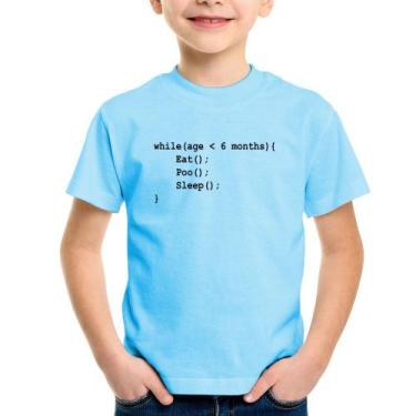 Imagem de Camiseta Infantil Eat Poo Sleep Código - Foca na Moda, Azul bebê, 10
