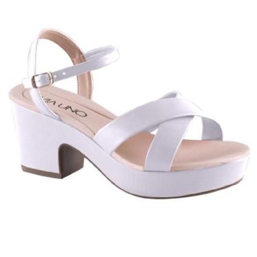 Imagem de Sandalia via uno de salto ref 821005sdavv, Branco, Branco, 37