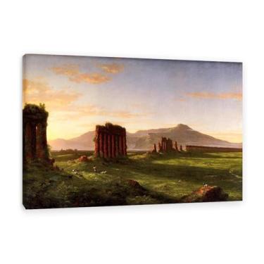 Imagem de FLUCK famosas pinturas a óleo reprodução, campanha romana pinturas a óleo grandes e modernas galeria de paisagens envolvidas obras de arte giclée20 x 30 cm (8 x 12 in) moldura interna