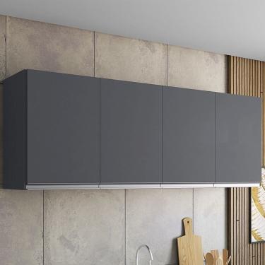 Imagem de Armário Aéreo 4 Portas 160cm Andréia Cinza AJL Móveis