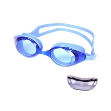Imagem de Vaveren Óculos de natação para adultos Eyewear Trendy Clear View Anti Fog Glass Goggles de natação para piscina de praia de esportes aquáticos para a água, Azul