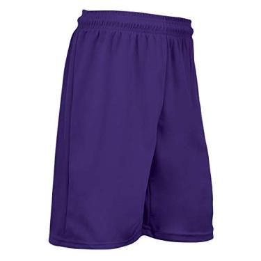 Imagem de CHAMPRO Short Power 17,78 cm de costura interna de poliéster - dúzia (12), adulto grande, roxo