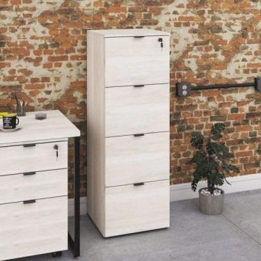 Imagem de Gaveteiro Arquivo 4 Gavetas para Pastas Suspensas Kuaq40 Kuadra Espresso Móveis