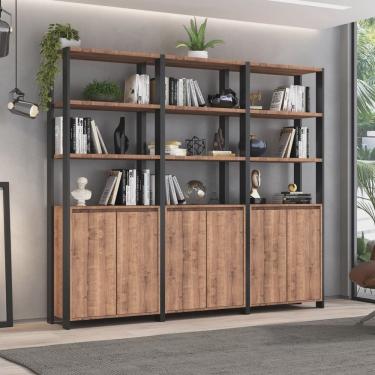 Imagem de Estante Industrial 6 Portas 9 Prateleiras M115 183cmx210cm