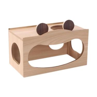 Imagem de Ioensy Hamster House Animais Pequenos Animais de estimação Túnel Paisagismo Os suprimentos de cabine Hideaway Hut Peep Shed Exploration Toy para hamsters, S