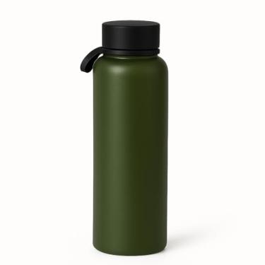 Imagem de Garrafa Térmica de Água 1200 ml - Aço Inox com Isolamento a Vácuo | Mantém Bebidas Quentes e Geladas por 12h | Com Escova para Limpeza (Verde)