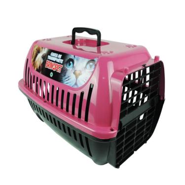 Imagem de Caixa Transporte De Pets N°1 Rosa Cachorros E Gatos Até 3Kg