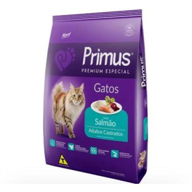 Imagem de Ração Primus Natural Premium Sabor SALMÃO para Gatos Adultos Castrados
