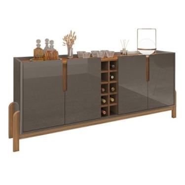 Imagem de Buffet Lizz 1,90 Cinza Perola/Cedro - Casa D, Cinza Pérola e Cedro