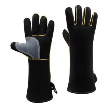 Imagem de Generic Luvas de soldagem Mitts de manga longa luvas de trabalho para assar lareira de jardinagem mig, 16inch