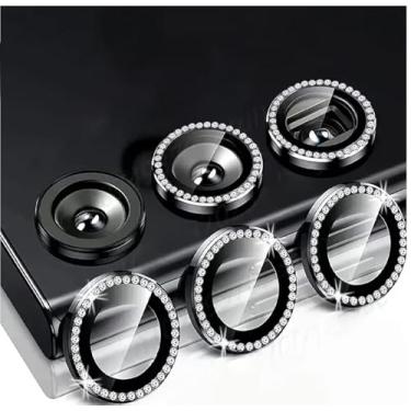 Imagem de Kit Película Câmera Strass Diamonte Para Samsung Galaxy A56 / Galaxy A36 /Galaxy A26 (PRETO)