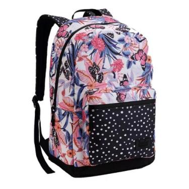 Imagem de Mochila Feminina Juvenil Costas Flores Bolinhas Dl1285 - Denlex