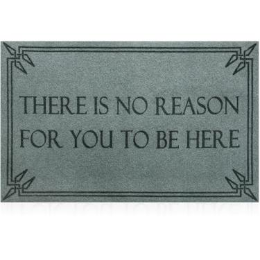 Imagem de Tapete de porta da frente engraçado, marrom não há razão para você estar aqui, antiderrapante, durável, dentro e fora de entrada, ideal para casa, área de alto tráfego, resistente à sujeira, capacho