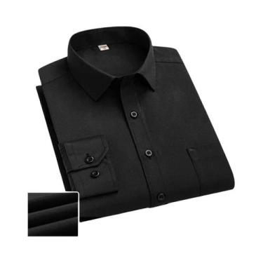 Imagem de Camisa Masculina de Negócios Listrada Branca - Manga Comprida 4XL - An