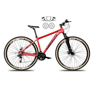 Imagem de Bicicleta Aro 29 Absolute Nero 5 24v Cabos Internos Alumínio Freios a Disco Hidraulico Garfo Suspensão com Pneu Faixa Bege (Vermelho, 17)