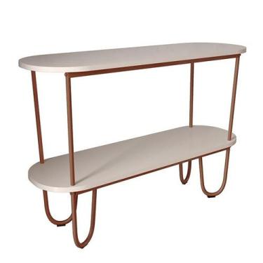 Imagem de Aparador Requinte Pés de Aço Tubolar 120 cm - Loja DoceLar, Off White/