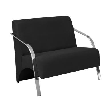 Imagem de Poltrona Namoradeira Vênus Braço Aluminio Preto