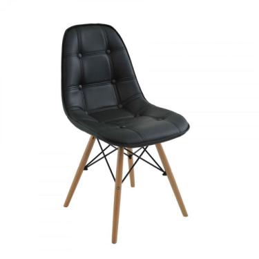 Imagem de Cadeira Madeira Maciça e Pu Eiffel Botonê Rivatti Preto