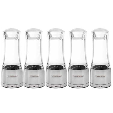 Imagem de Moedor Aço Inox Acrílico Tramontina para Sal e Pimenta 5 Unidades 61653000X5