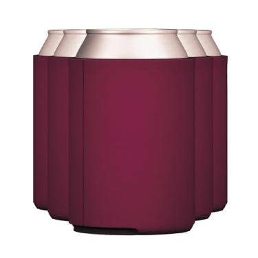 Imagem de TahoeBay — Mangas frias para latas brancas (pacote com 5) lisas e macias para refrigerante, cerveja, garrafas de água, projetos de vinil HTV, lembranças de casamento e presentes (marrom)