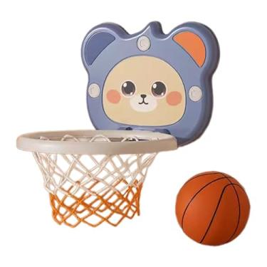 Imagem de Zxpjkyu Cesta de basquete infantil, tabuleiro de basquete, brinquedo dobrável, presente, brinquedo esportivo resistente, produto esportivo prático, jogo de, Azul