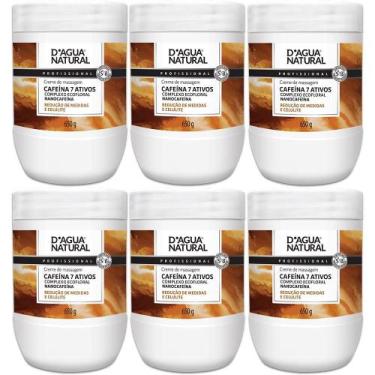 Imagem de Kit 6 Potes Creme De Massagem Corporal Dagua Natural Cafeína 7 Ativos 