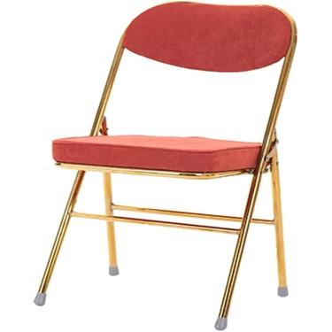 Imagem de Cadeira De Escritório Cadeira De Mesa Estofada Cadeira Dobrável Com Tecido De Veludo Cotelê Assento De Jantar Acolchoado Para Cozinha Quarto Escritório Reunião Cadeira De Evento, Gd, Grey Wolf