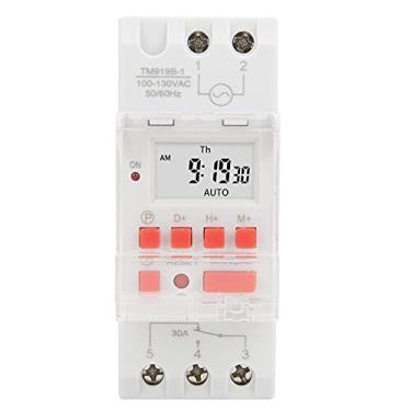 Imagem de Switch de Temporizador Programável LCD Display Digital 30A Switch de Timer Semanal, Programável 24/7, Contagem Regressiva, 16 Programas On/off, DIN Rail para Uso Doméstico,