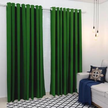 Imagem de Cortina Tecido Grosso 300x250 Sala Quarto (Verde bandeira, 300x280cm)