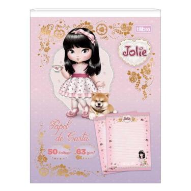 Imagem de Papel de Carta Caderno Colado Jolie 50 Folhas Decoradas 63g/m² - Tilib