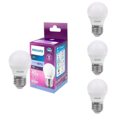 Imagem de 4 Lâmpadas Bulbo Led Philips 4w E27 G45 6500k Fria Bivolt