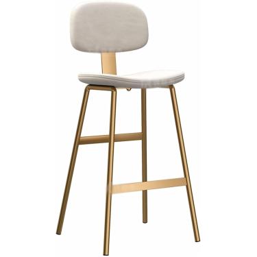 Imagem de Banqueta De Bar 65/75cm Banquetas De Balcão De Cozinha Moderno Estofado De Veludo Para Cozinha, Bistrô, Conjunto De Banquetas De Bar De Móveis De Bar De Café, Beige, 65CM