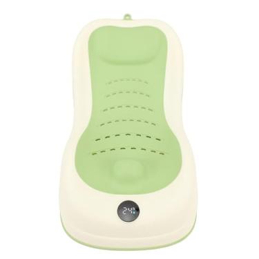 Imagem de Generic Suporte Ao Banho de bebê Com Termômetro, Suporte para Banho Infantil para Dobrar a Banheira Pia Macia Coloque de Cabeça Portátil Orifícios de Drenagem Anti -deslizamento para Banheiro (Verde)