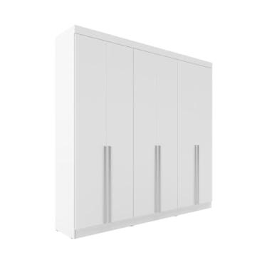 Imagem de Guarda-Roupa Lazzaro Casal Grande 6 Portas 4 Gavetas Quarto (Branco Fosco)