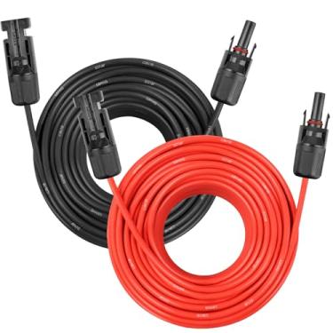 Imagem de Cabo de extensão de painel solar – Fio solar 10AWG 150FT Fio fotovoltaico calibre 10 com conector à prova d'água fêmea e macho para trailer, sistemas fotovoltaicos, casa, barco, painéis solares, carro