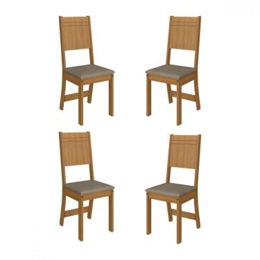 Imagem de Kit 4 Cadeiras Evora Freijo Tecido Velveten Cacau Indekes