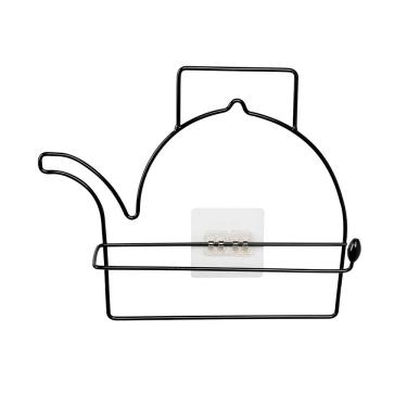 Imagem de Porta Papel Toalha Utimil Chaleira Preto de Parede com Adesivo Visual Decorativo Prateleira Moderna