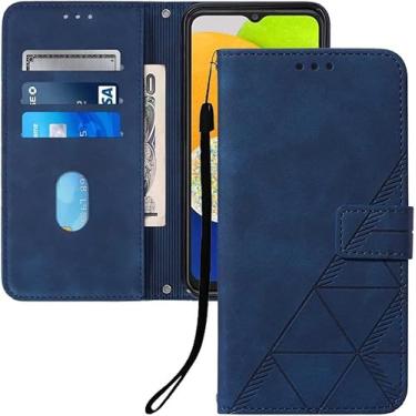Imagem de Asdsinfor Capa flip para Moto Edge 60 Fusion 5G 2025 couro sintético carteira coldre com suporte para cartões fecho magnético à prova de choque Folio Protect Cover para Motorola Edge 60. Azul YBS