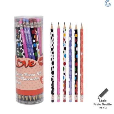 Imagem de Lápis Preto HB N 2 com Borracha Love Poá - Molin