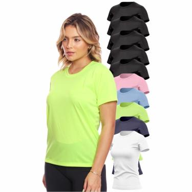 Imagem de Kit 10 Camisas Academia Esportiva Com Proteção Uv Feminina-Feminino