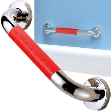 Imagem de Barra Alça De Apoio 40cm Aço inox Antiderrapante Acessibilidade Pcd Ca