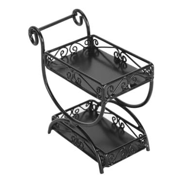 Imagem de Generic Carrinho de Jardim Em Miniatura, Metal Compacto 1: 12 Carrinho de Flores do Jardim de Boneca Durável para 1: 12 DollHouse (Preto)