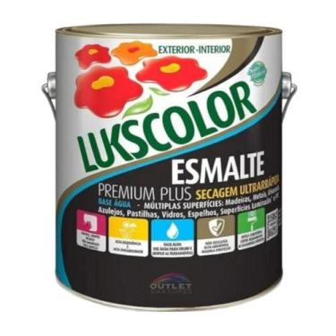 Imagem de Esmalte base de água lukscolor 3,6l, BRANCO BRILHANTE