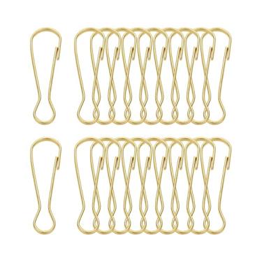 Imagem de PATIKIL Ganchos de cordão, 20 peças 50 x 15,7 x 3,4 mm aço inoxidável 304 gancho de pressão de mola clipes de metal fecho para chaveiro, chaveiro, cartão de identificação, cortina de chuveiro, ouro