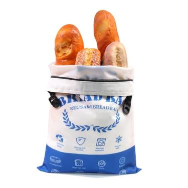 Imagem de SumDirect Sacos de pão para pães caseiros - 1 pacote de sacos de pão azuis reutilizáveis com zíper para fermento, bolsa grande de armazenamento de alimentos segura para freezer para manter o pão