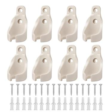 Imagem de 8 suportes universais para receptores elásticos para persianas externas externas, sombra de rolo de ambiente (bege)