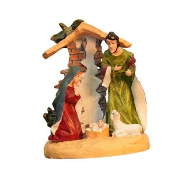 Imagem de IEUDNS Presépio de Natal, estátua de Natal, decoração, artesanato, estável, artesanal, colecionável, presente para inauguração de casa de fazenda, Style C