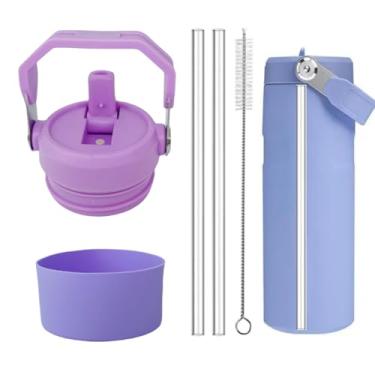 Imagem de 1 peça de substituição para tampa de copo Stanley ceFlow Flip Straw 2.0 garrafa de água 680 g, mais bota protetora de silicone para fluxo de gelo de 680 g, com 2 canudos de substituição e 1 escova de